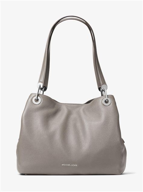 michael kors raven shoulder bag grey|Raven Large Leather Shoulder Bag .